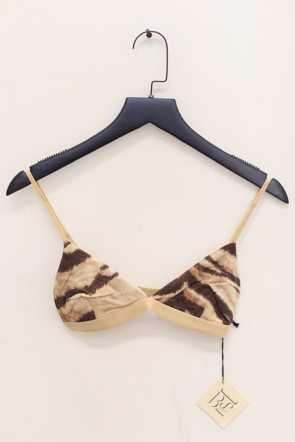 BASERANGE Mississippi Bra Narrow Collection Bamboo Fiber Bamboo Cotton Soft Underwear France BAS-BRMI-BLP-SP24-HUWEN Tiger Stripe